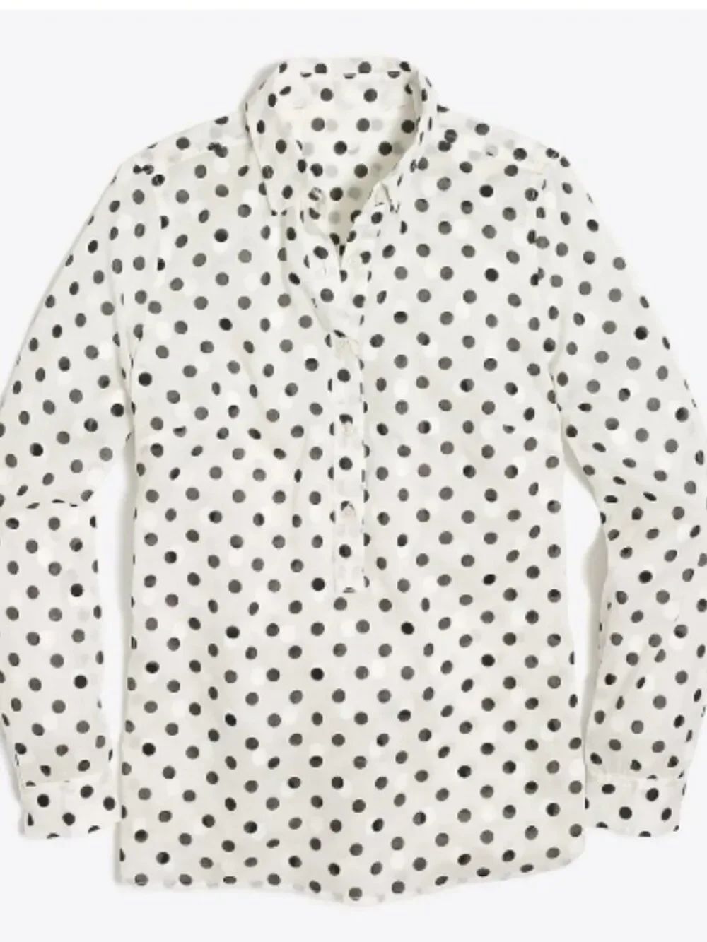 Like New! J.Crew Factory Jacquard Dot Popover Shirt 100% Cotton Size 0